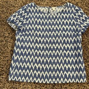 J Crew F1172 linen blend patterned top. Women’s medium.
